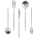 20-Piece Silverware Set, IBIILII JEFF Stainless Steel Flatware Set，Kitchen Utensil Set, Tableware Cutlery Set, Service for 4, Satin Finished Polished & Dishwasher Safe