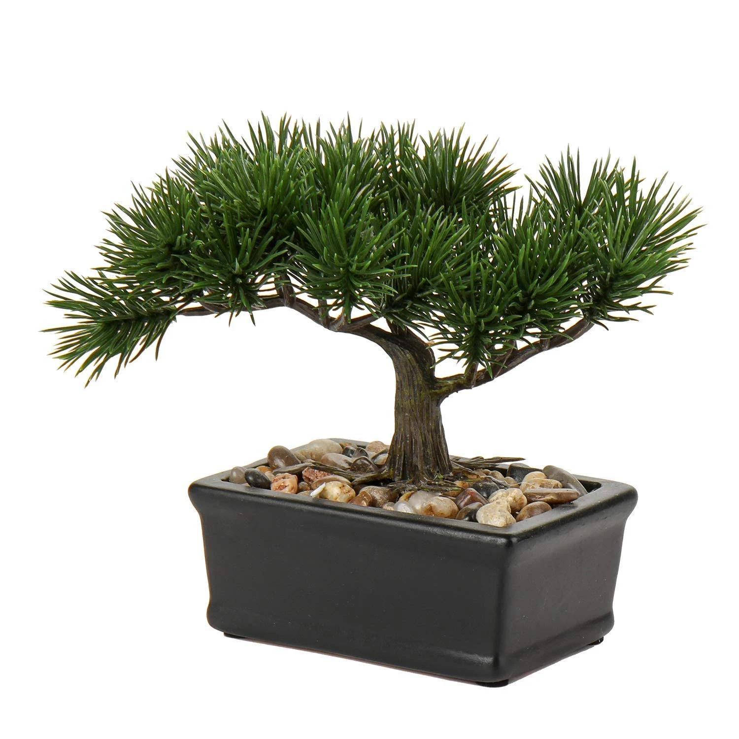 U/S Artificial Bonsai Tree Juniper Faux Plants Indoor Small Fake Plants Decor with Ceramic Pots for Home Table Office Desk Bathroom Shelf Bedroom Living