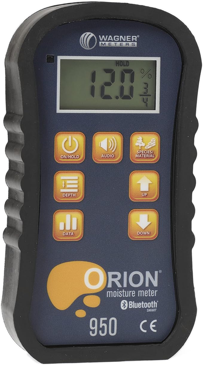 Orion® 930 Pinless Wood Moisture Meter by Wagner Meters I Accurate, Non-Damaging, Dual Depth Lumber Moisture Measurement, On-site Calibration (Standard Calibrator)