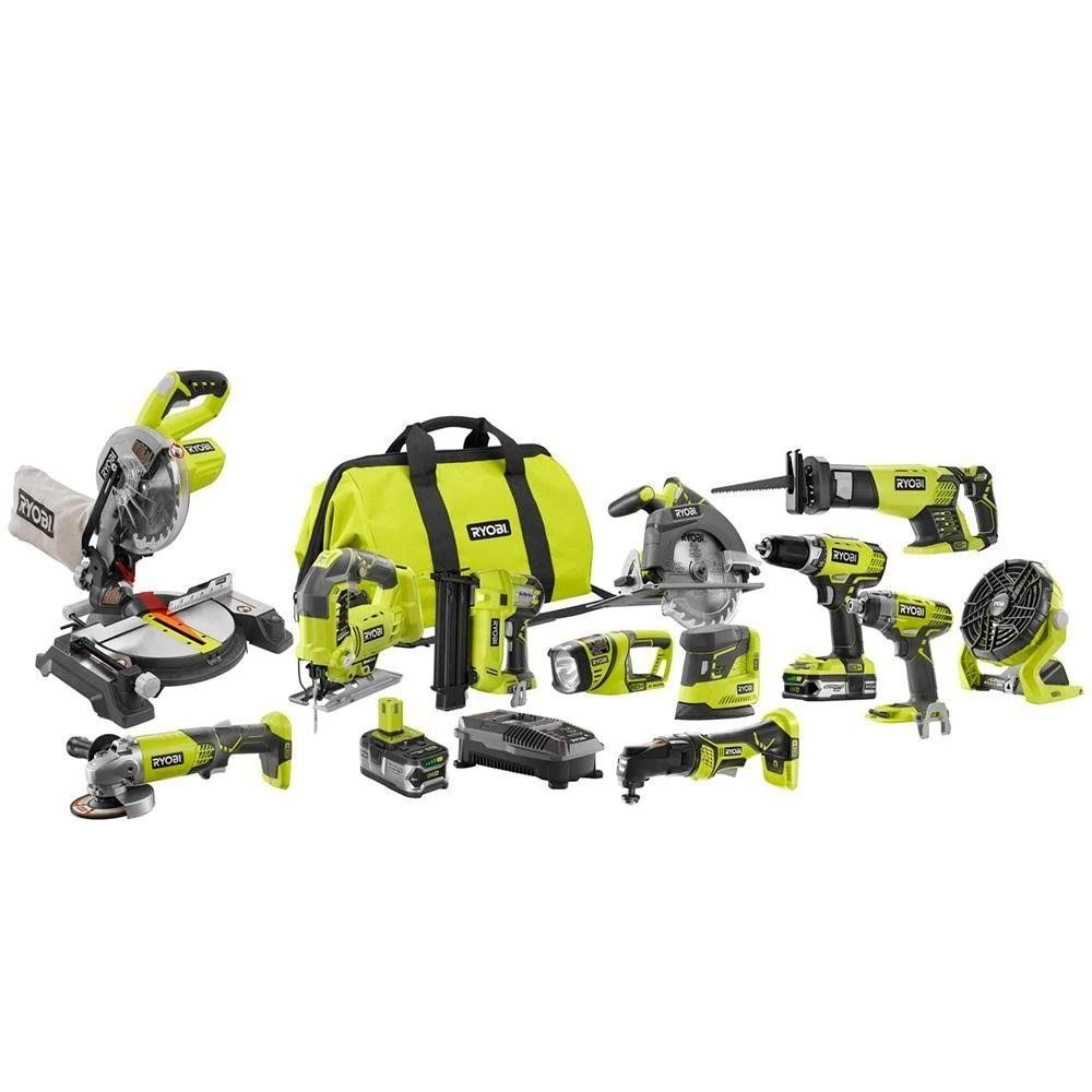 Ryobi P1896 One Plus 18-volt Lithium-ion Cordless Combo Kit (12-tool)