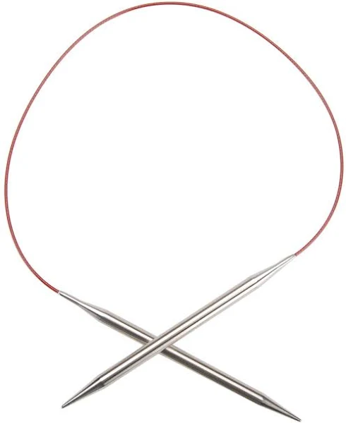 ChiaoGoo 24-Inch Red Lace Stainless Steel Circular Knitting Needles, 7/4.5mm