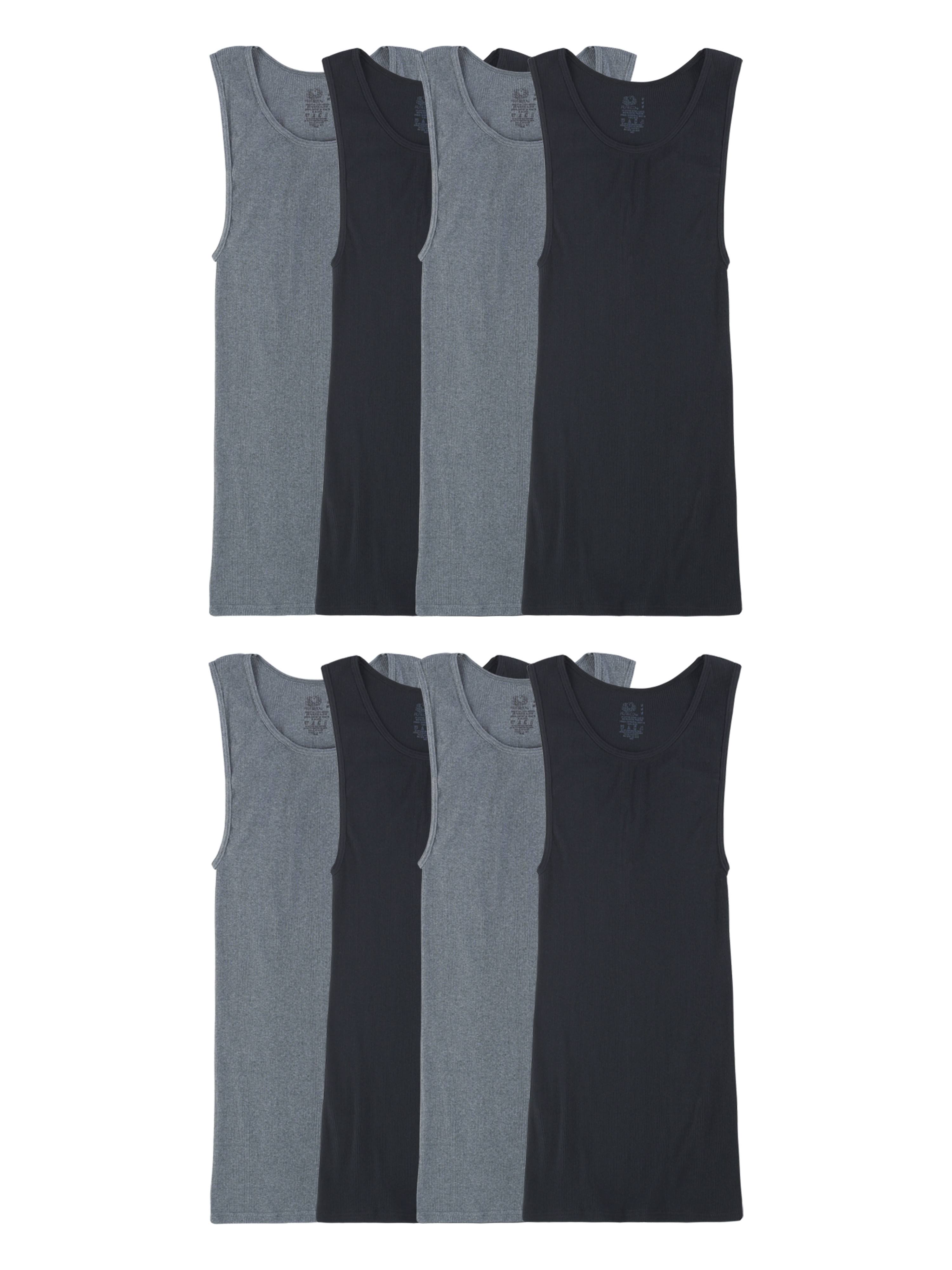 Fruit of the Loom Men's Sleeveless Tank A-Shirt, Tag Free & Moisture Wicking, Ribbed Stretch Fabric