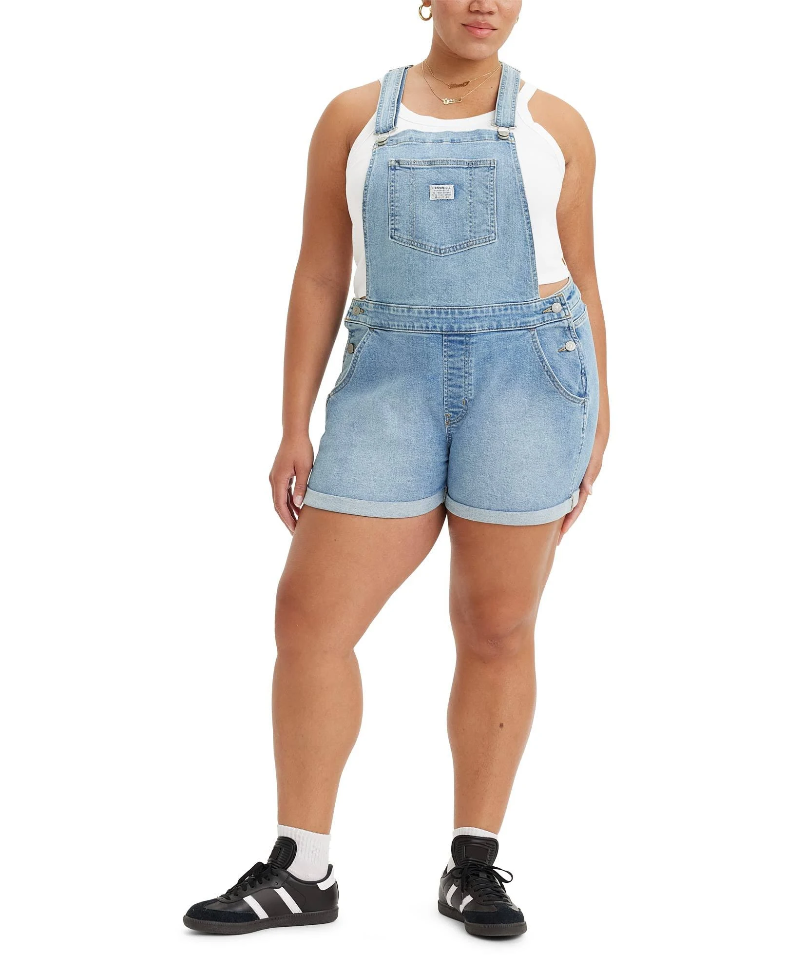 Levi&#039;s Plus Size Vintage Style Shortalls Size 18W Denim Overalls Bibs New