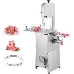 VEVOR Commercial Electric Meat Bandsaw, 850W Vertical Bone Sawing Machine, Stainless Steel 23.6" x 18.3" Workbench, Frozen Meat Cutter with 2 Blades