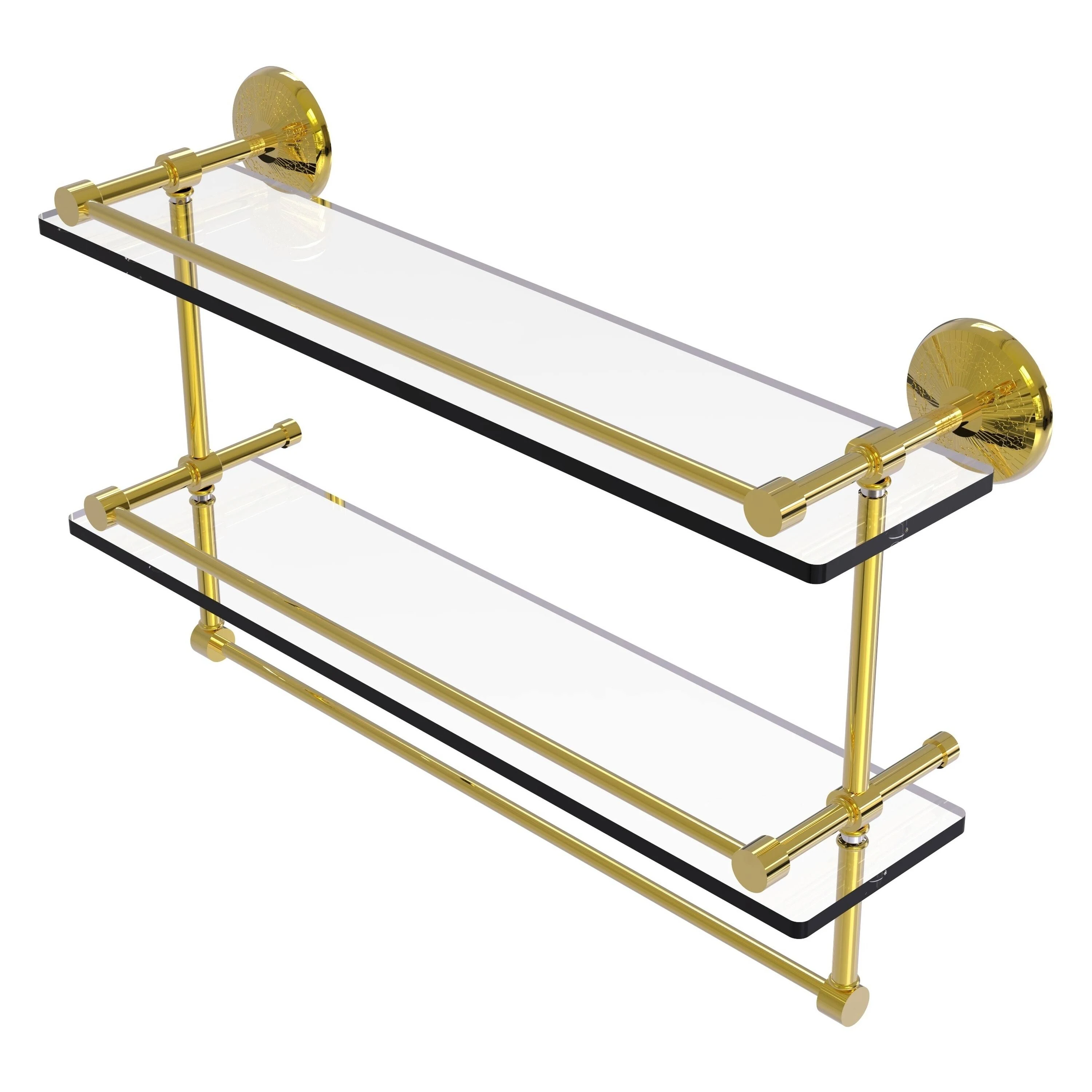 Allied Brass Monte Carlo Collection 16 inch Gallery Double Glass Shelf with Towel ...