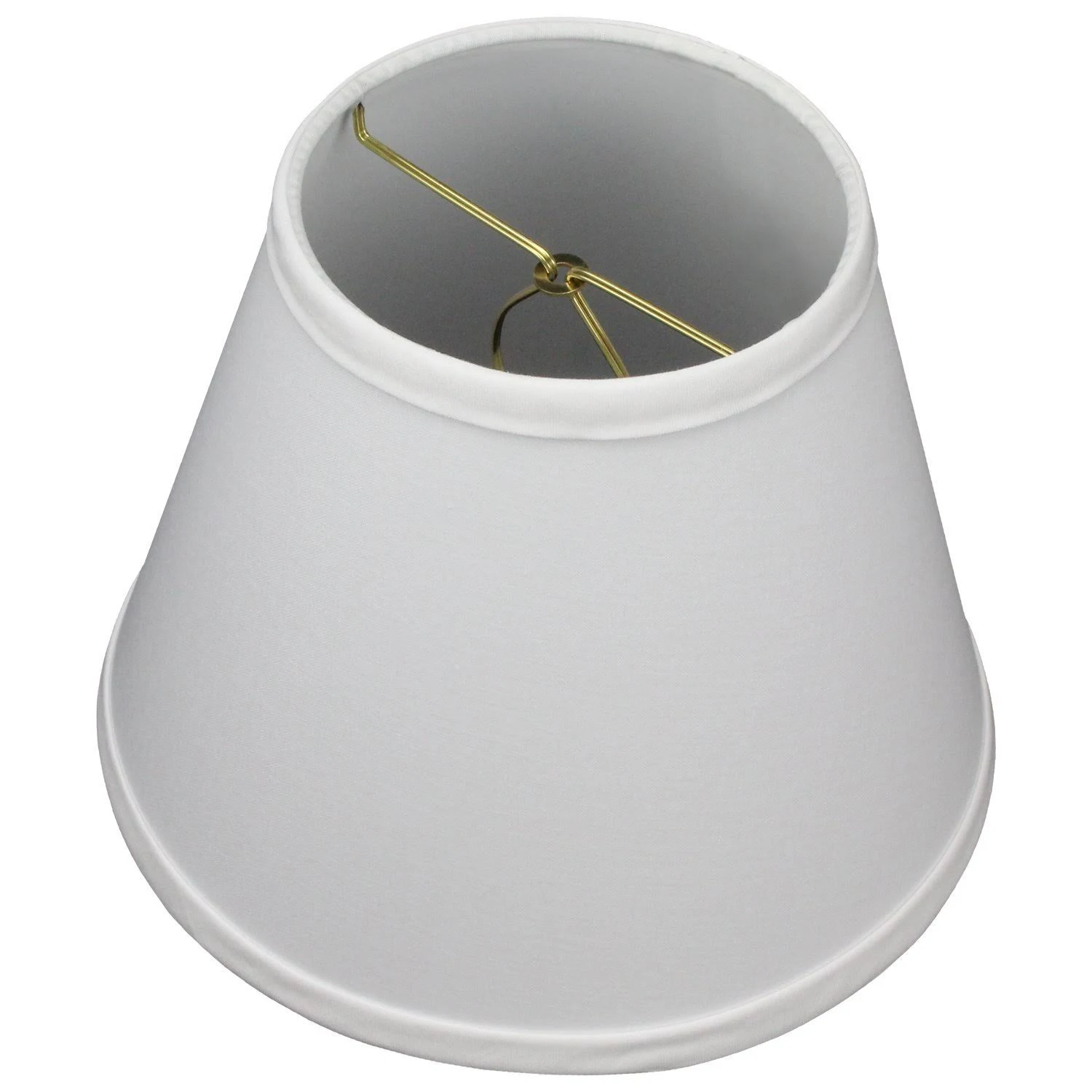 FenchelShades.com Lampshade 5" Top by 8" Bottom by 7" Slant Height with Bulb-Clip-On Attachment (Linen White)