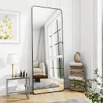 Rustproof Black Full-Length Mirror with Shatterproof Glass - Chic Home Decor