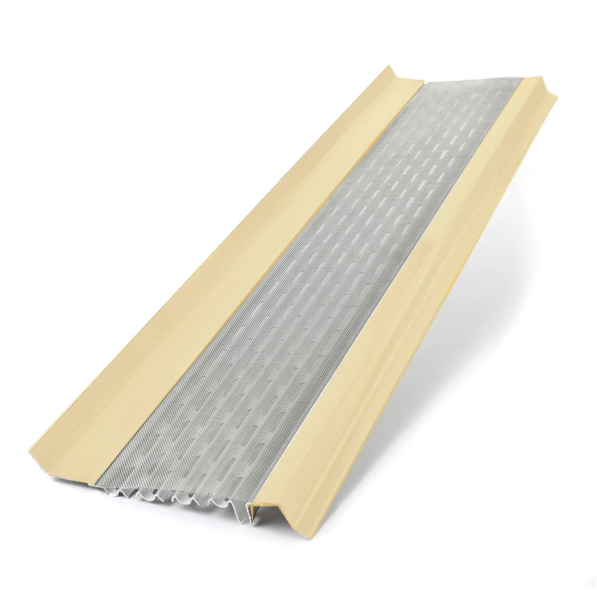 Micromesh 5” Gutter Guards Leaf Protection, A Contractor-Grade Gutter Guard from Manufacturer, Domestic Aluminum, Stainless Steel Mesh Gutter Covers 5 Inch (25 Feet, Cream)