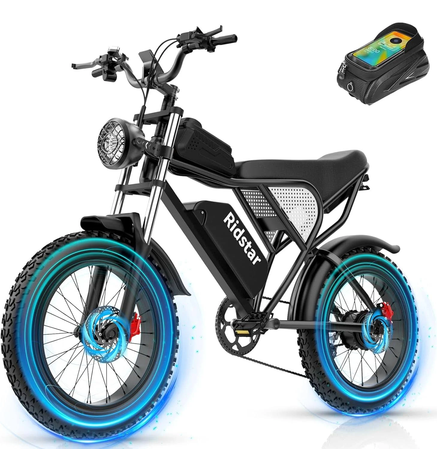 Electric Bike for Adult, 1000/1500W Motor 20 inch Fat Tire Ebike,Up to 30/33MPH & 50-70Miles,15/20AH Removable Battery, 7 Speed Gear Hydraulic Brakes Electric Motorcycle Bicycle