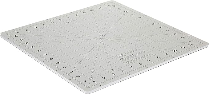 Fiskars Rotating Cutting Mat - 14" x 14" Grid to Cut Fabric Squares Easily - Perfect for Quilting, Sewing and Craft Projects - Self-Healing Mat - Gray