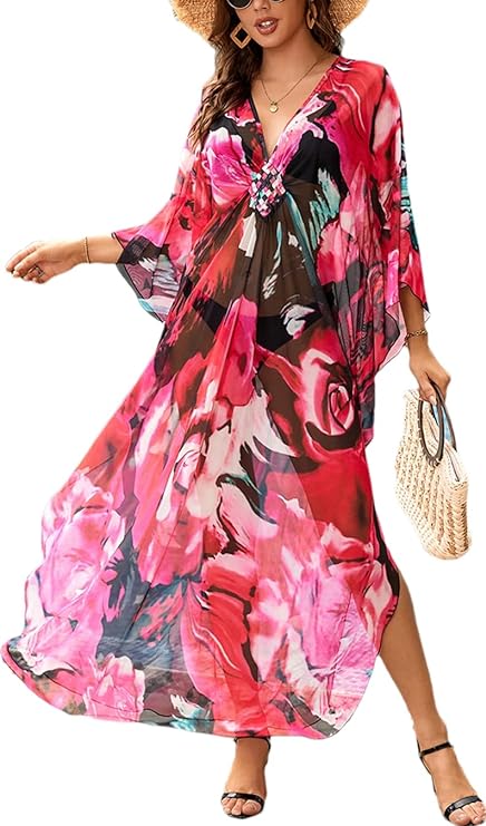 Swimsuit Cover ups Plus Size Caftans Beach Cover Up Maxi Beach Dress Kaftan