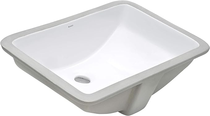 Ruvati 21 x 14 inch Undermount Bathroom Vanity Sink White Rectangular Porcelain Ceramic with Overflow - RVB0721