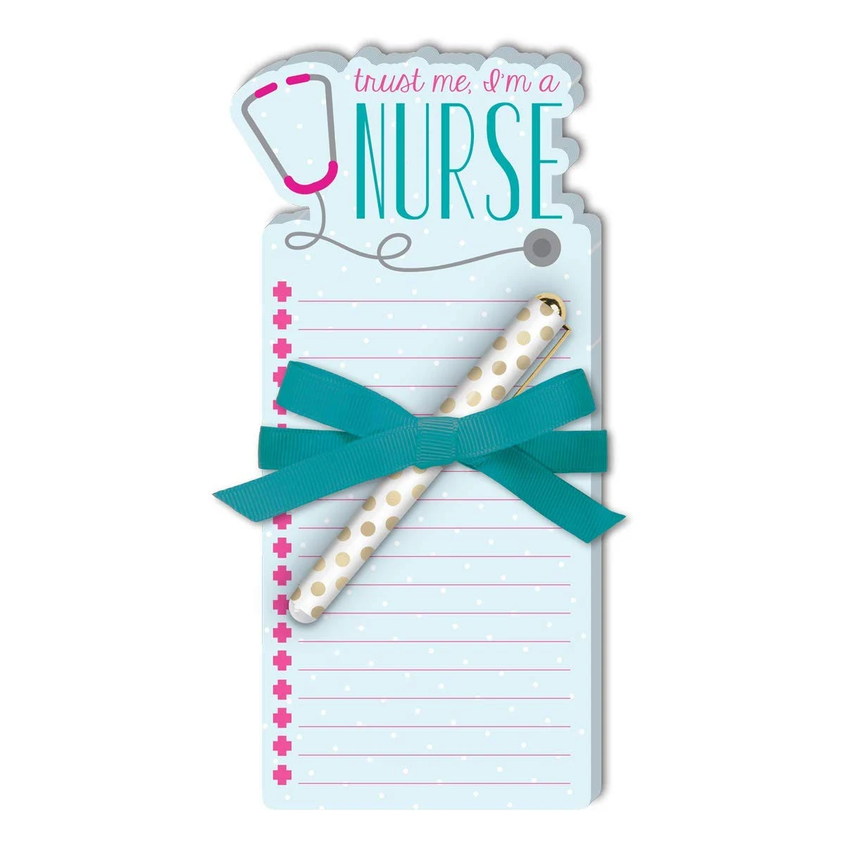 Lady Jayne Nurse Stethoscope Die-Cut Note Pad with Pen (11899) 4 x 8 in