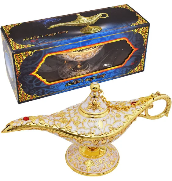 Vintage Legend Aladdin Lamp Magic Genie Wishing Light,Collectable Rare Classic Arabian Costume Props Lamp Tabletop Decor Crafts for Home/Wedding Decoration&Gift for Party/Halloween/Birthday