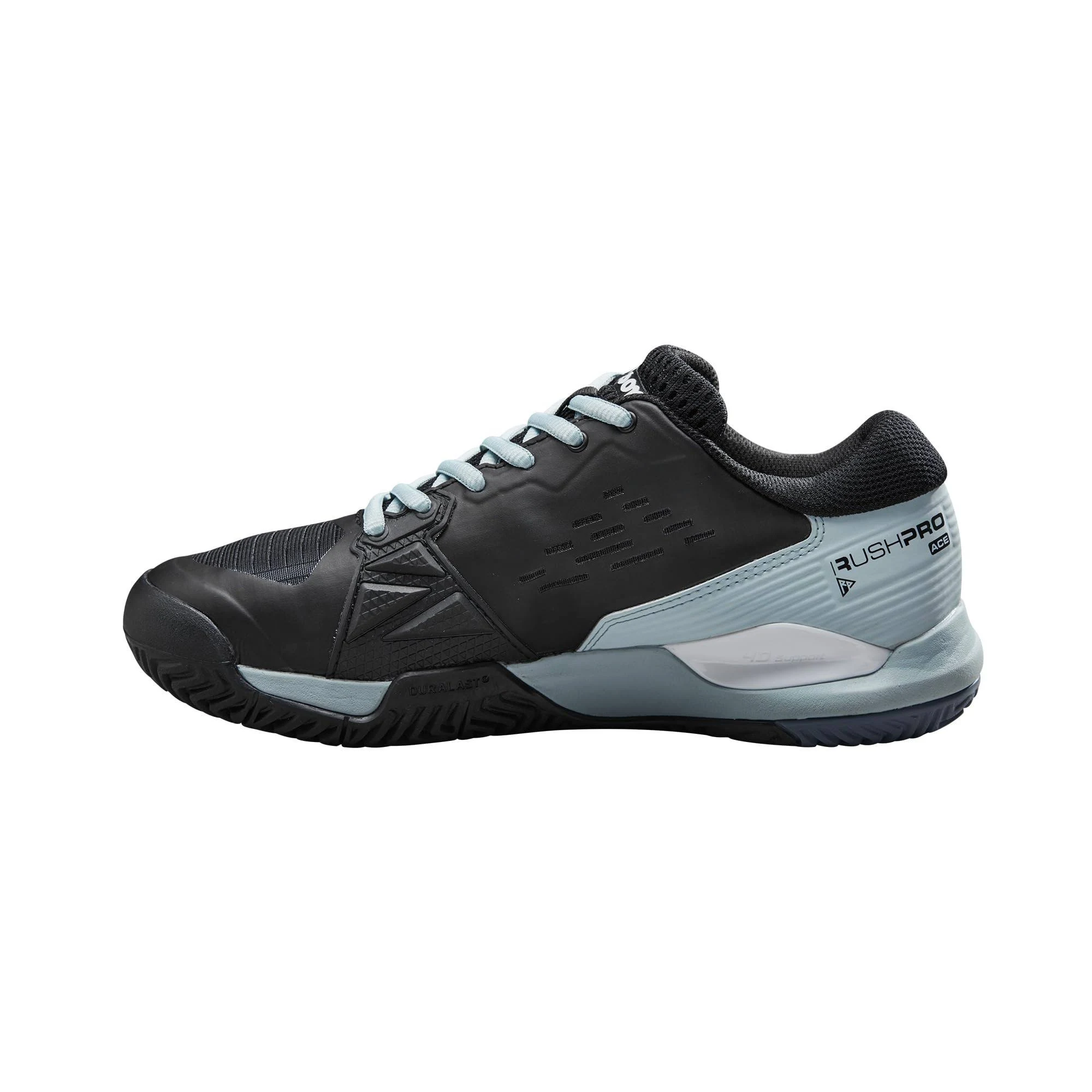 Women`s Rush Pro Ace Wide Clay Tennis Shoes Black and Sterling Blue