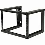 Navepoint 6U Wall Mount Open Frame 19" Server Equipment Rack Threaded 16 inch Depth Black