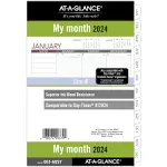 AT-A-GLANCE 2024 Monthly Planner Refill, 5-1/2" x 8-1/2", Desk Size, Loose-Leaf, Unruled Blocks (061-685Y-24)