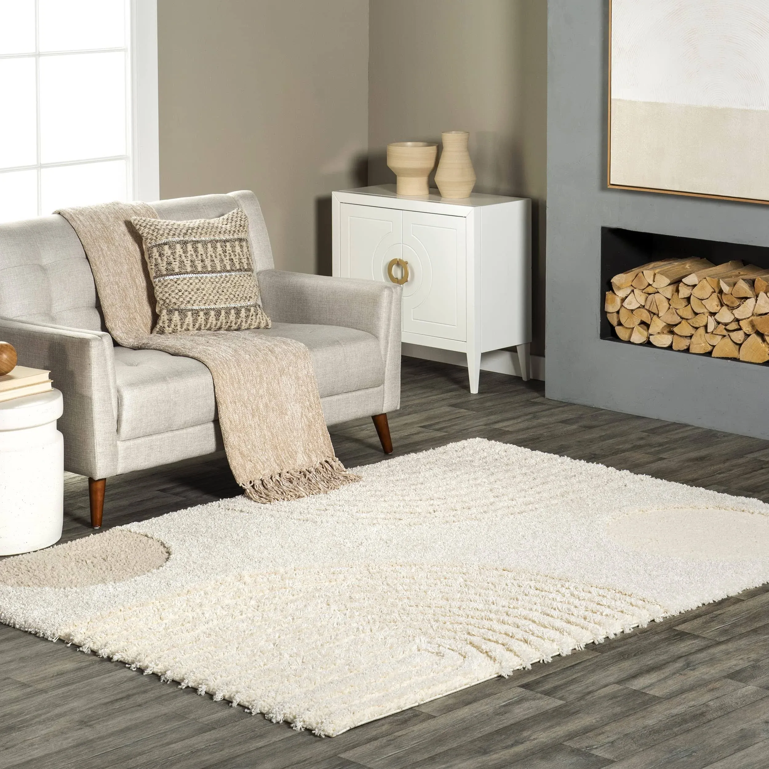 Nuloom Gloria Abstract Shag Area Rug, Beige, 2 x 3ft.