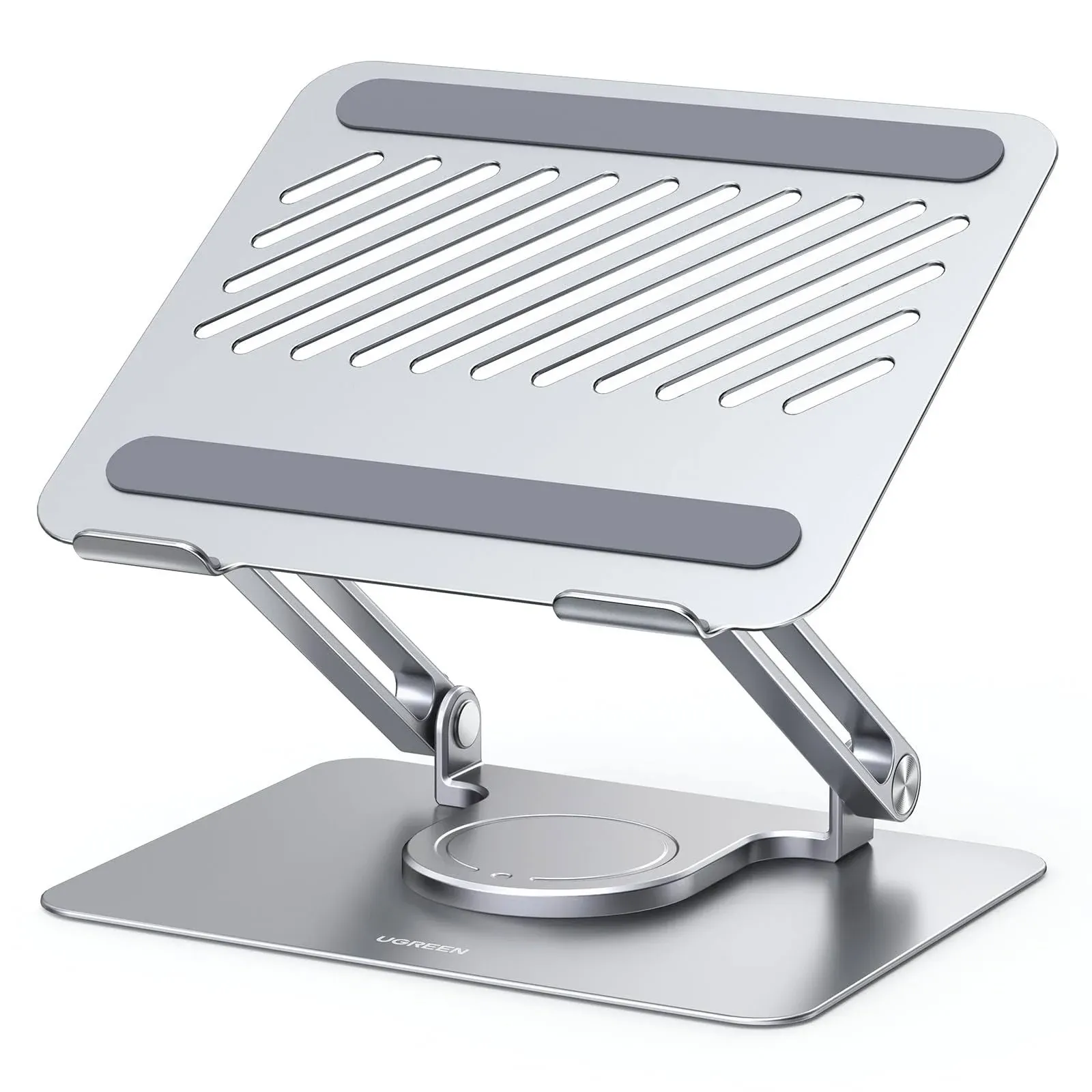 Laptop Stand for Desk with 360° Aluminum Rotating Base Laptop Holder Adjustable 