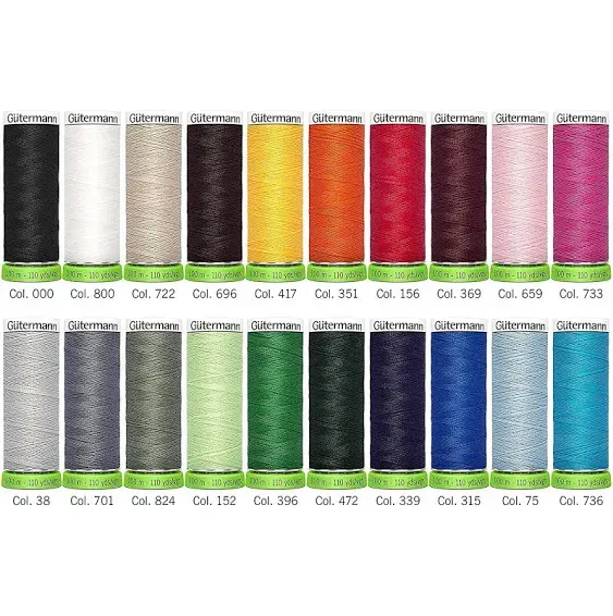 Gutermann Sew-All rPET Polyester Thread Set, Assorted, 20 Spools