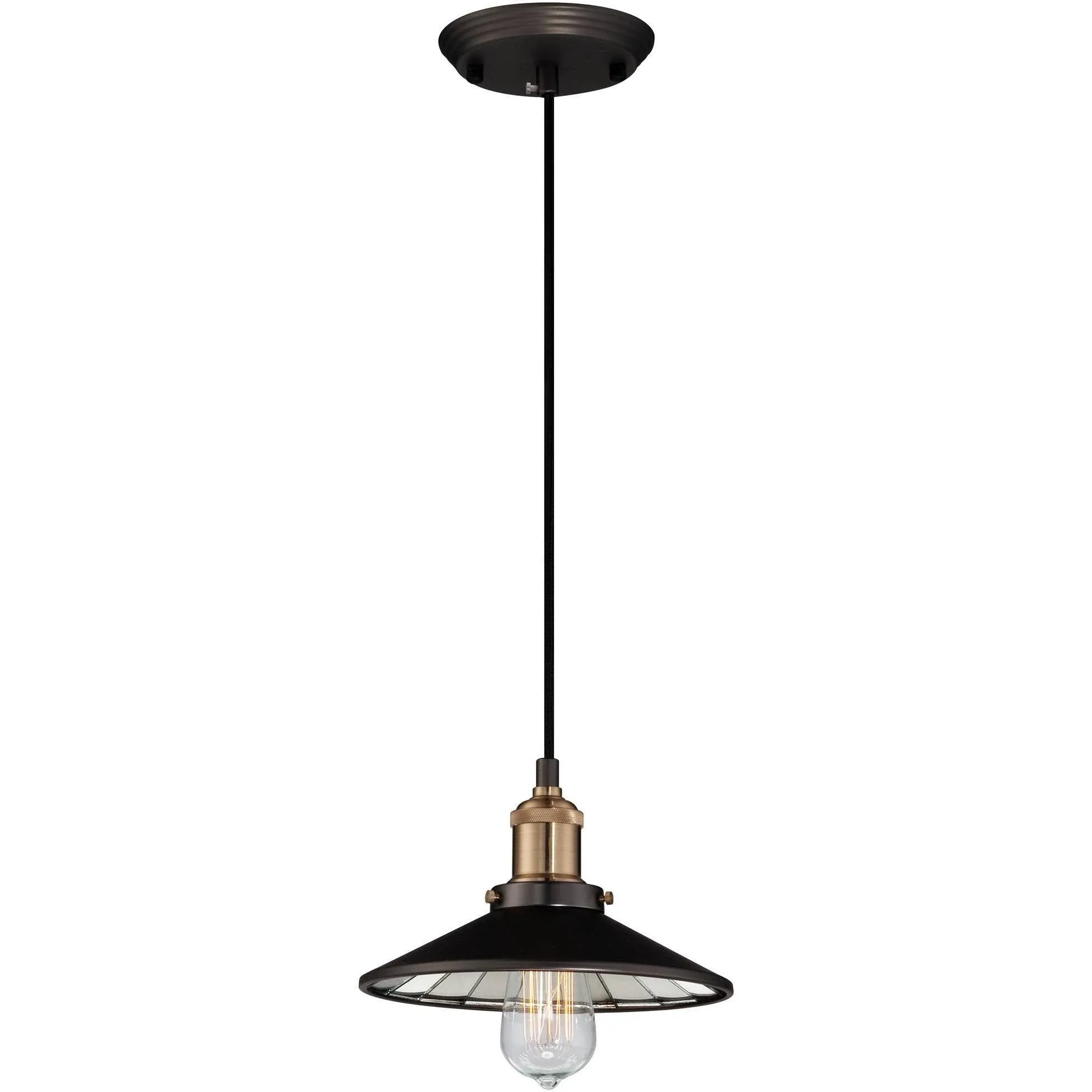 Emile Oil Rubbed Bronze Antique Brass Mini Pendant Lighting 8 3/4 Wide Farmhouse Industrial Rustic LED Fixture for Dining Room Living House Home Foyer Kitchen Island Entryway