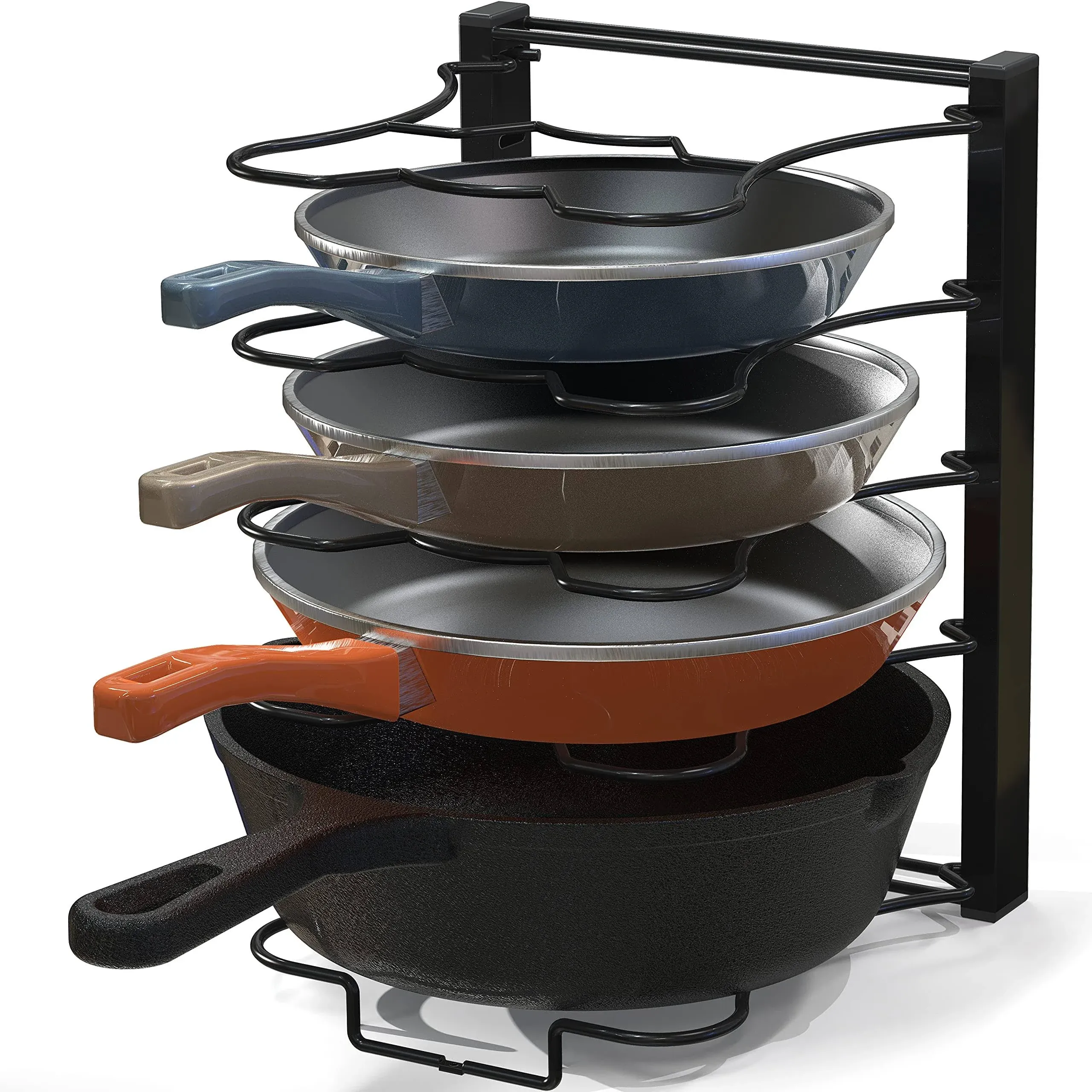 Simple Houseware Iron 5 Compartments Height Adjustable Pan Organizer