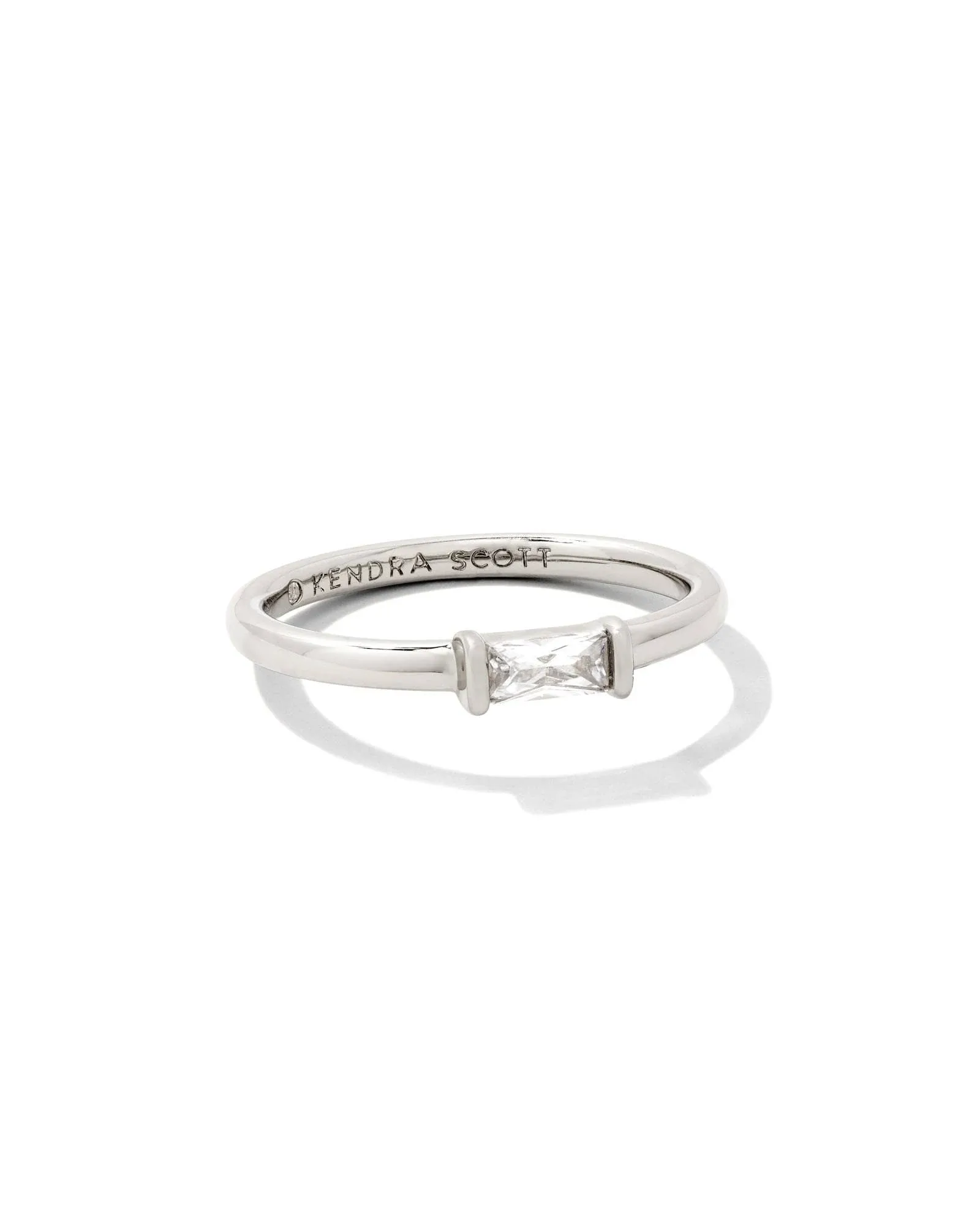 Kendra Scott Juliette Band Ring in White Crystal Rhodium / 9