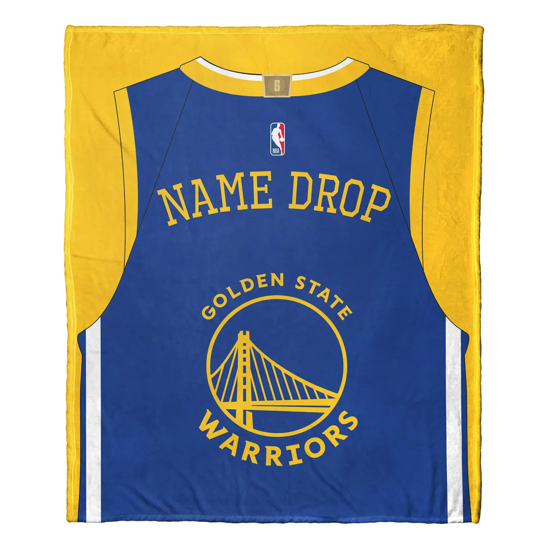 Northwest NBA Golden State Warriors Personalized Silk Touch Throw Blanket, 50" x 60", Jersey (236)