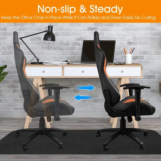 Upgraded Chair Mat for Hardwood & Tile Floor,36"x48" Desk Chair Mat,Anti-Slip Office Chair Mat, Computer Gaming Floor Mat for Rolling Chair, Under Desk Rug Floor Protector,Easy to Clean,Black