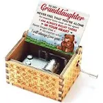 Gifts for Granddaughter from Grandpa/Grandm<wbr/>a Hand Crank Engraved Music Box- M...