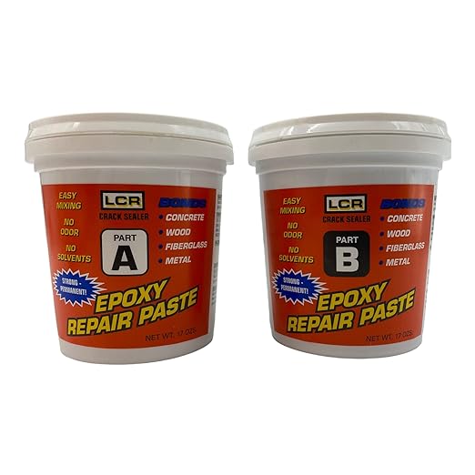 Polygem LCR Epoxy Crack Sealer & Repair Paste - High Strength 2 Component System for Concrete, Wood, Fiberglass, Metal, Plastic, Glass & More