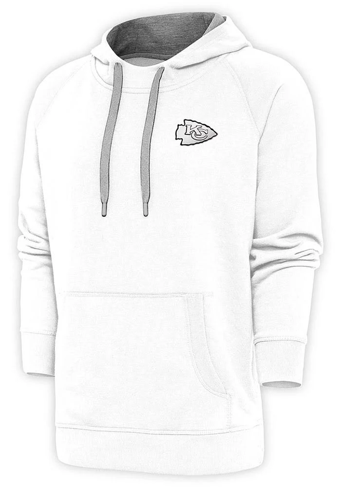 Antigua Kansas City Chiefs White Metallic Logo Victory Long Sleeve Hoodie, White ...