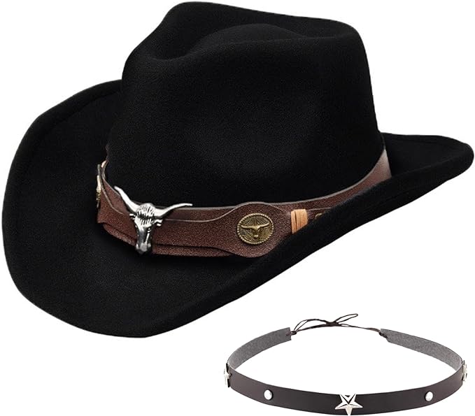 Classic Western Felt Cowboy Cowgirl Hat for Women Men Teen Cowboy