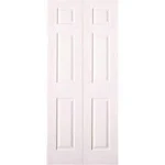 Masonite 32 in. x 80 in. x 1-3/8 in. Primed White 6-Panel Hollow Core Bifold Interior Door