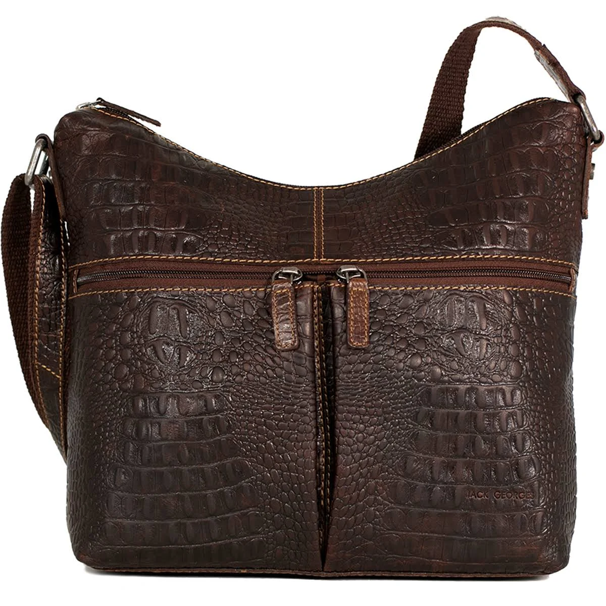 Jack Georges Hornback Croco Hobo Bag