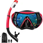 Snorkel mask Snorkeling Set for Adults and Youth, Diving mask and Full Dry Snorkel Swim Googles is Suitable for Snorkeling, Dive Scuba Diving, Swimming