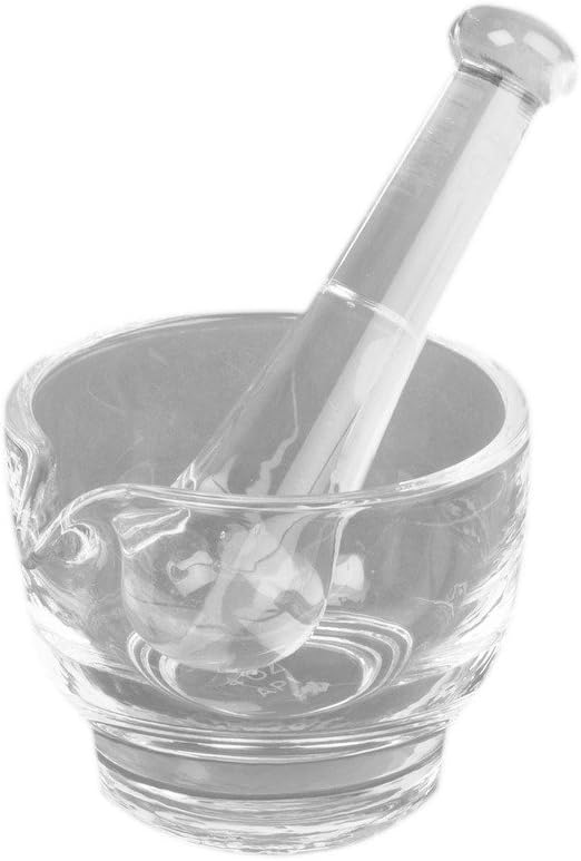 Apothecary Products Mortar and Pestle Bowl, Mixer and Grinder for Medicine, Glass (2 oz)