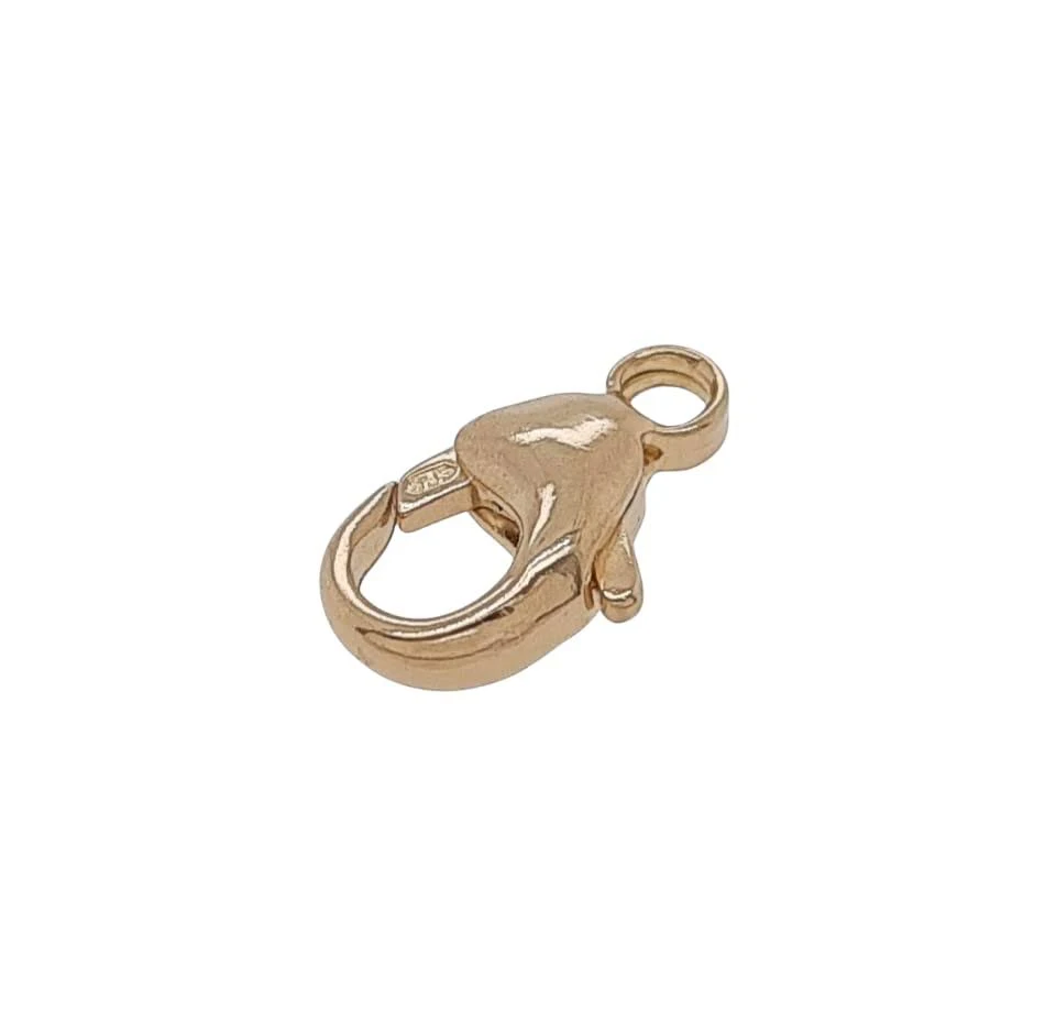 14K Solid Yellow Gold Teardrop Lobster Clasp with Ring  | eBay