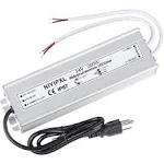 LED Driver 200 Watts 24V DC Low Voltage Transformer， Waterproof IP67 LED Power Supply, Adapter with 3-Prong Plug 3.3 Feet Cable for Any 24V DC led Lights, Computer Project, Outdoor Light