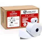 Thermal Receipt Paper Rolls 3 1/8&#034; x 230&#039; for Clover Station (06 rolls) 6 rolls