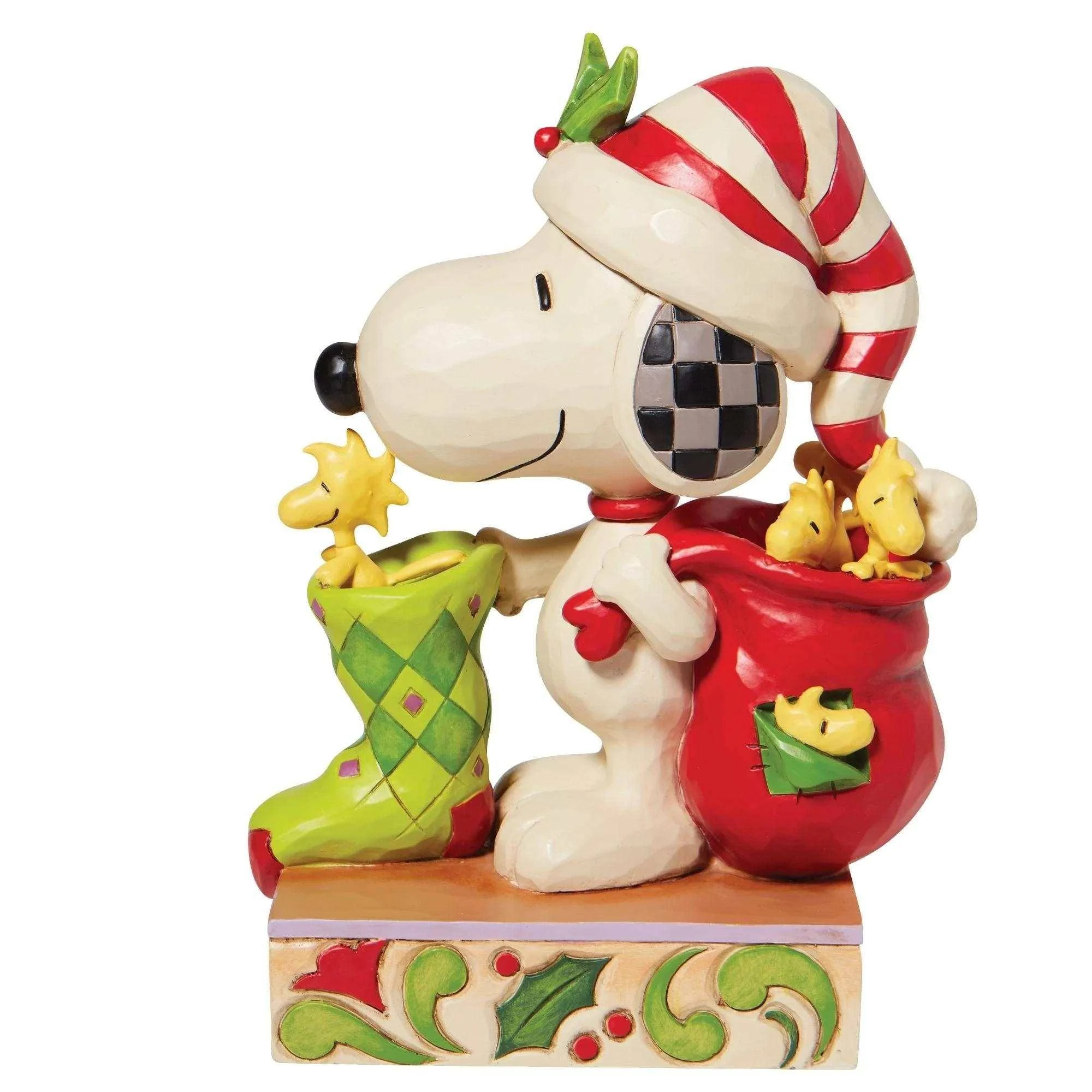 Jim Shore Peanuts Snoopy With Stocking and Woodstock-6008<wbr/>957