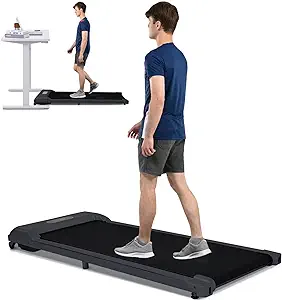 Clearance! Under Desk Treadmill Walking Pad 2 in 1 Desk Treadmill Walking Running Machine with Bluetooth Speaker Quiet 2.5HP Motor Mini Treadmill with Remote Installation Free for Home Office Use