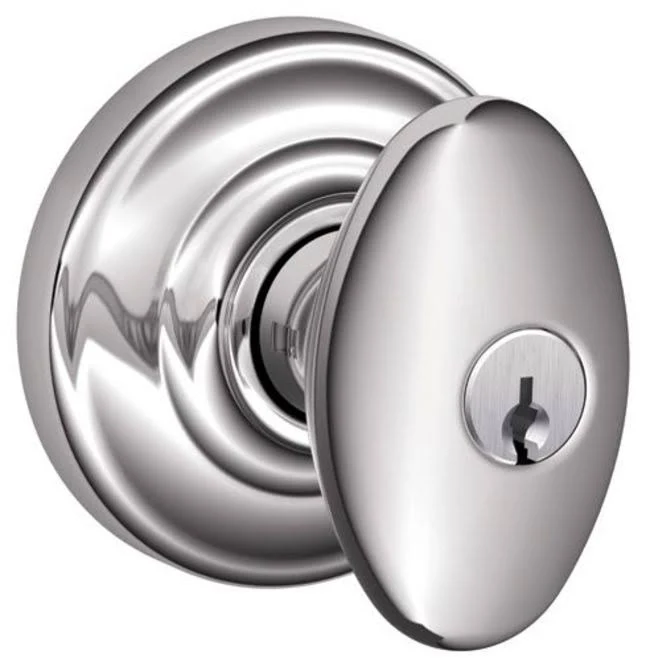 SCHLAGE F51A SIE 619 AND Siena Knob with Andover Trim Keyed Entry Lock, Satin Nickel