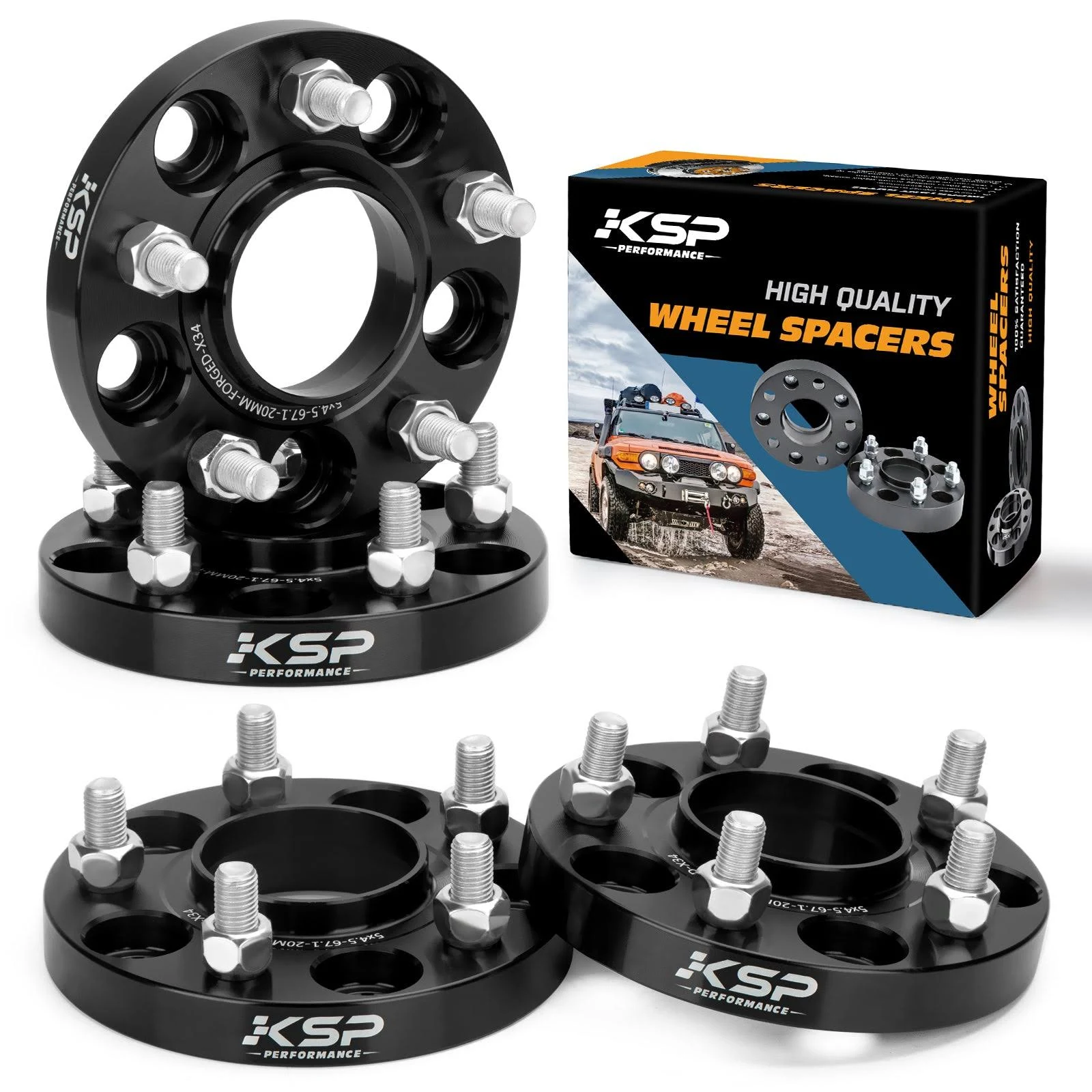 KSP Compass Wheel Spacers 5x4.5, 1" Hubcentric Spacer For Jeep Patriot Mazda 3, 5x114.3 Forged Tire Spacers with 12mm x 1.5 Thread 67.1mm Bore Compatible with Hyundai Kia Mitsubishi Escape Fusion(4pc)