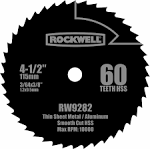 Positec Rockwell RW9282 4 1/2" 60T High Speed Steel Compact Circular Saw Blade