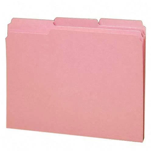 Smead Standard File Folders, 100 Count, Pink, 1/3-Cut Tabs, Letter Size (12643)