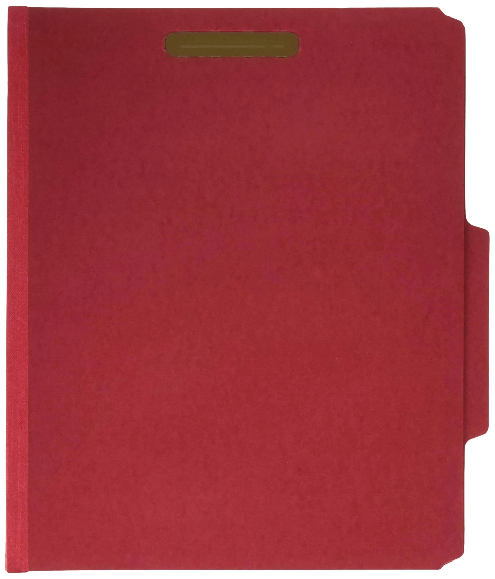 Smead Pressboard Classification File Folder with SafeSHIELD Fasteners, 1 Divider, 2" Expansion, Legal Size, Red, 10 per Box (18775)