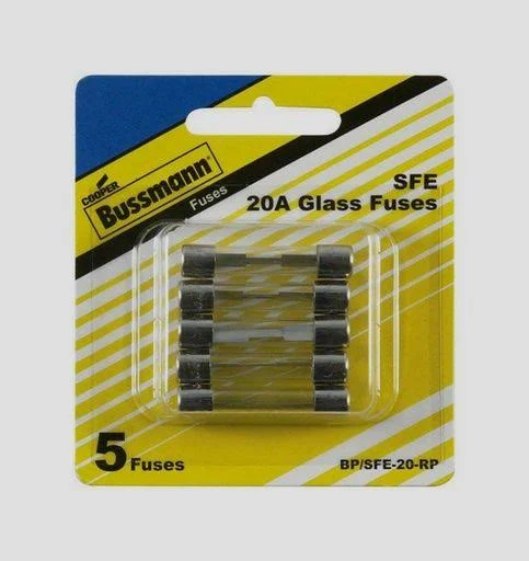 Bussmann BP/SFE-20 20 Amp Fast Acting Glass Tube Fuse