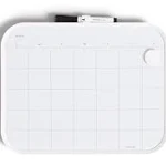 U Brands Modern Magnetic Dry Erase Calendar Board, 14"x11", White Frame, includes Marker and Magnet