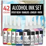 Marabu Alcohol Ink for Epoxy Resin - 42 Color Alcohol Ink Set - Fast Drying a...